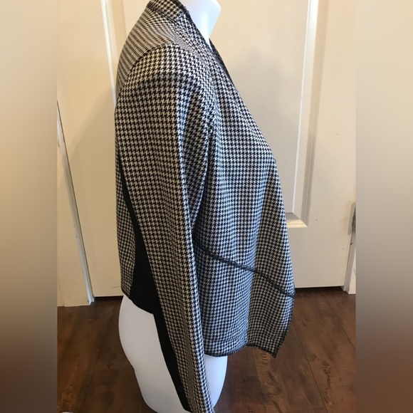 Contemporaine Houndstooth Open Face black White Blazer size 4 - Picture 5 of 9